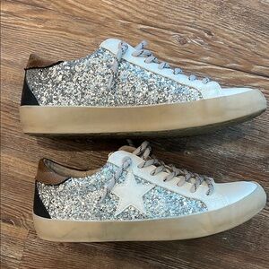 Shu Shop Glitter Sneakers with Star Detail